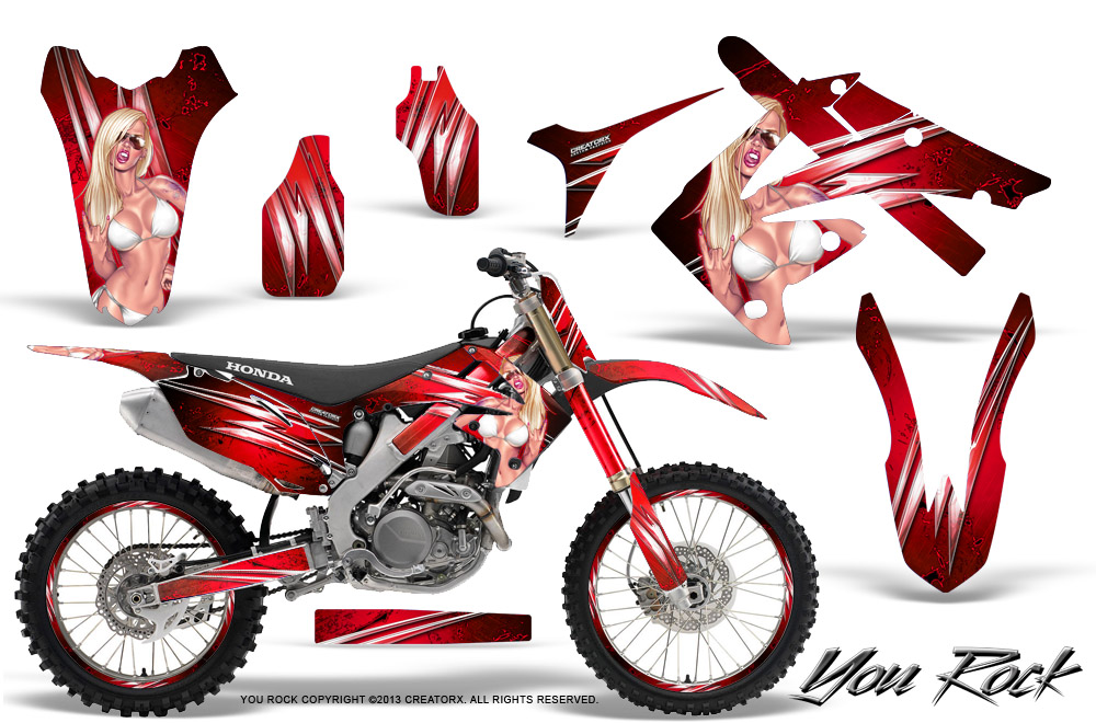 Honda CRF250 10-12 CRF450 09-12 Graphics Kit You Rock Red NP Rims